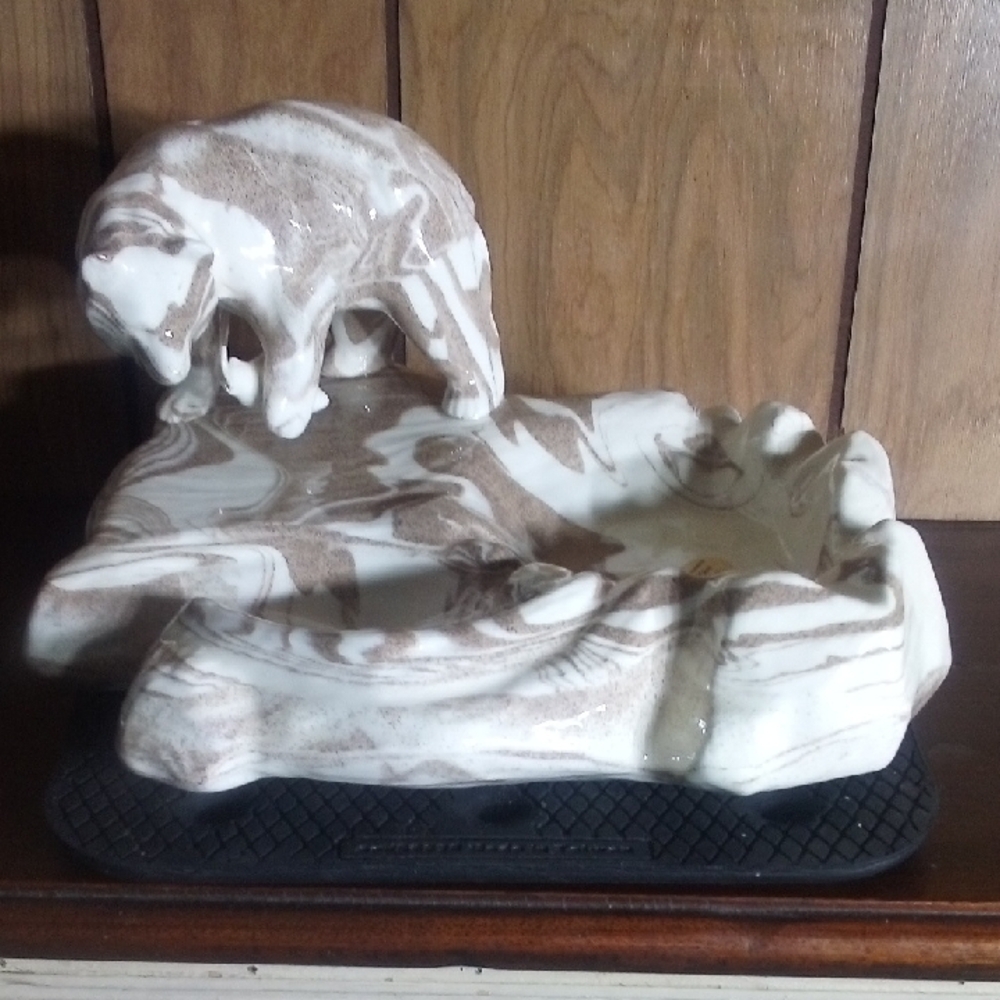 Marbled Ceramic Bear Figurine